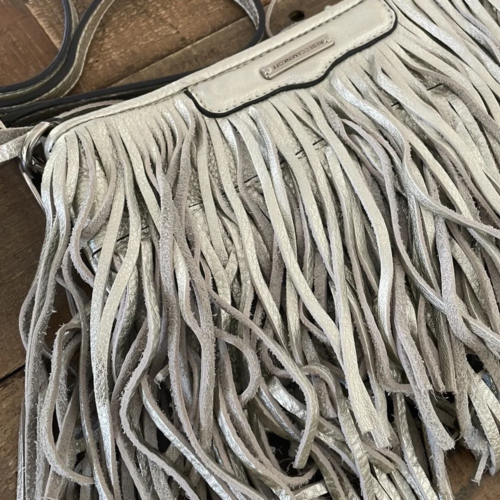 Fringe Crossbody Bag in Light Silver by Rebecca Minkoff - Picture 2 of 5